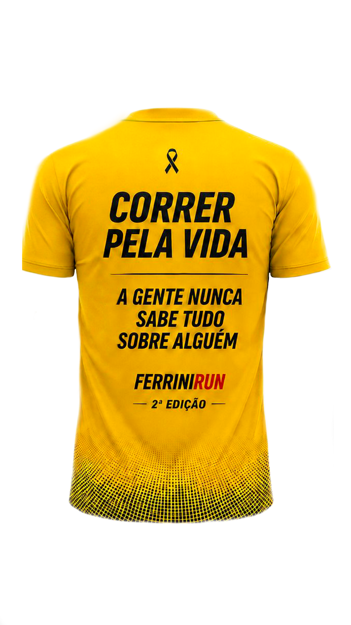 Costas da camisa oficial Ferrini Run Setembro Amarelo