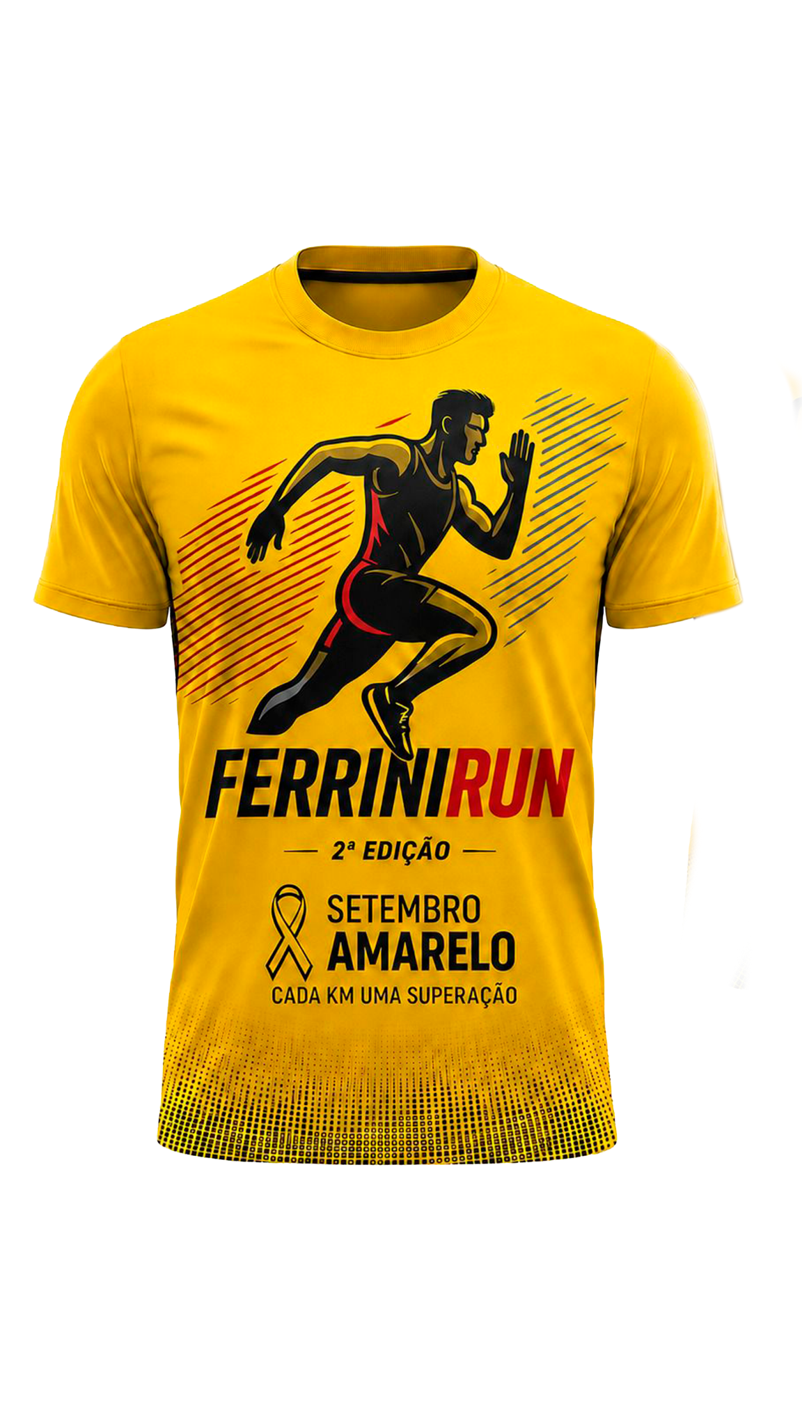 Frente da camisa oficial Ferrini Run Setembro Amarelo